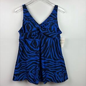 Raisins Curve NWT Blue Zebra Stripe One-Piece Swimsuit
